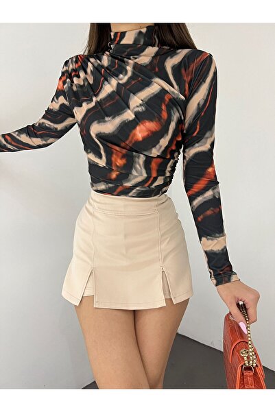 Butik Beyza Halenka s digitálním potiskem s dlouhým rukávem