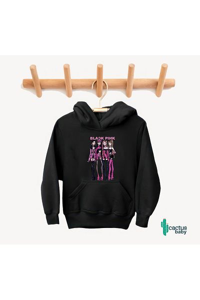 CACTUS COLLECTION Детски суитшърт с дизайн CACTUS BABY, черен и розов