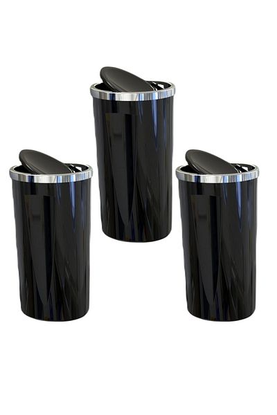 Prima Nova Coș de gunoi Primanova Lenox 35 LT negru M-E76-06 (3 bucăți)