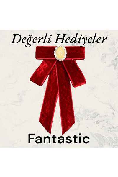 AGH Değerli Hediyeler New Year's Collar Ribbon New Year's Brooch Velvet Brooch Collar Jacket Bag Accessory