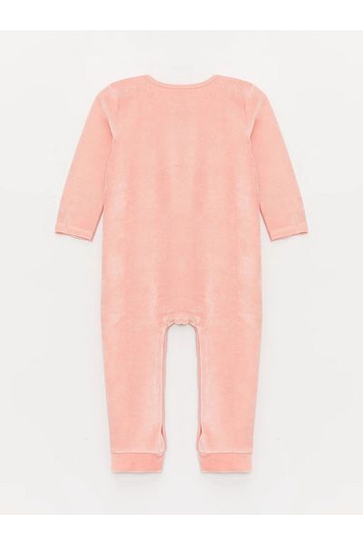 LC Waikiki FROM FOR MYSELF Crew Neck Long Sleeve Embroidered Velvet Baby Girl Jumpsuit
