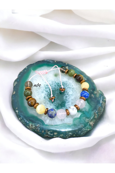 NBS Beautiful Naturel Stones Kız Öğrenci Başarı Doğal Taş Bileklik Şık Tasarım ( Özel Doğal Taşlar ) 8 mm