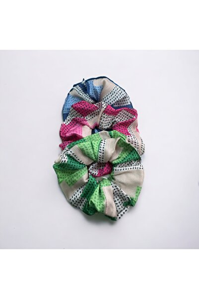 alsaccessories Cataramă Simit din 3 piese cu model verde, roz și albastru