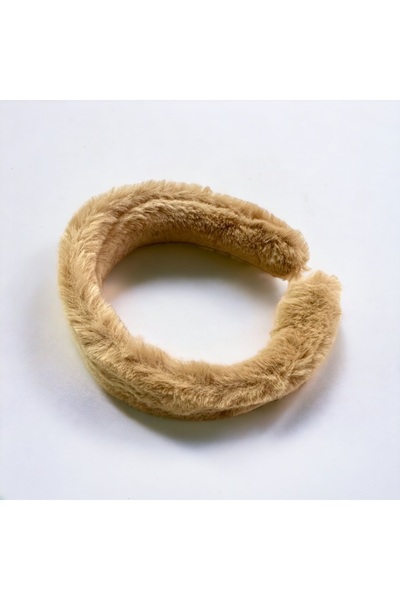 alsaccessories Coroană de păr model gros de pluș de culoare maro deschis