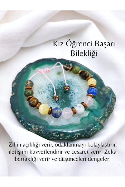 NBS Beautiful Naturel Stones Kız Öğrenci Başarı Doğal Taş Bileklik Şık Tasarım ( Özel Doğal Taşlar ) 8 mm