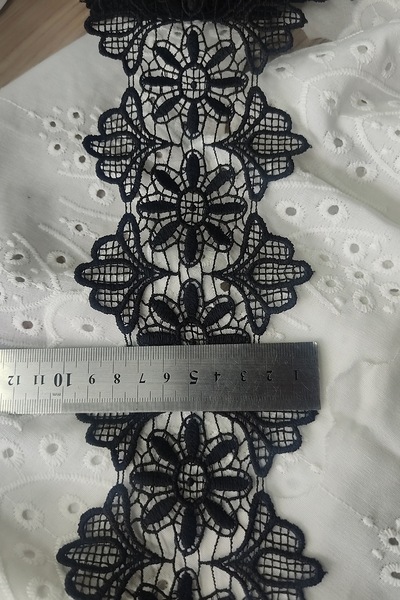 DUAYEN Güpür dantel siyah zühre ara desen 2 metre