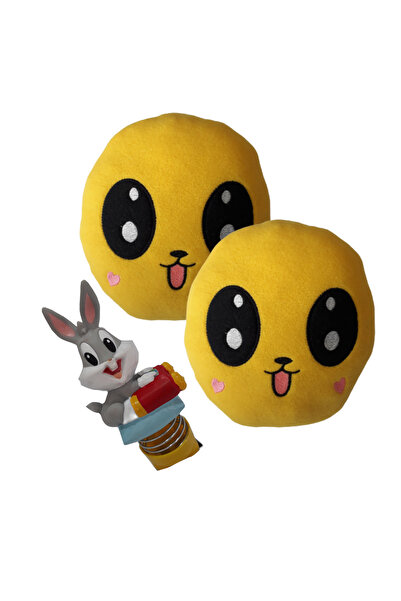 TUSBA MARKET لطيف الباندا الصوف مقعد السيارة السيارات وسادة الرقبة السفر | ملحق طوربيد ذو رأس نطاط