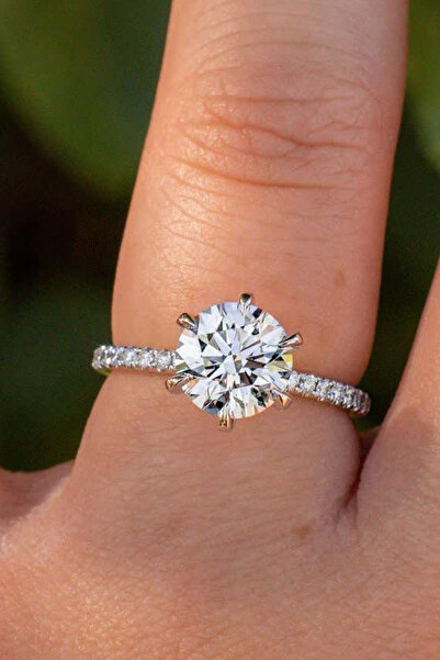Crystal Diamond Zirconia 0.99 karat tektaş yüzük