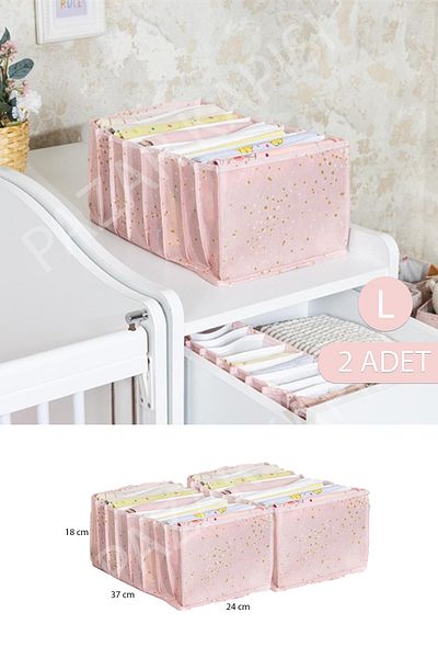 Pazar Kapısı 2 τεμάχια Baby Baby Room Ακορντεόν Συρταριέρα Organizer Μέγεθος Ροζ L