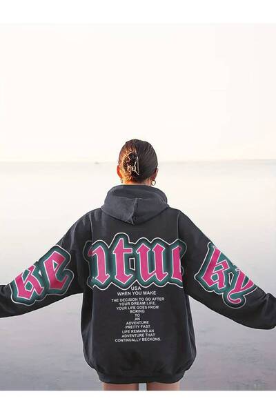 Machetta Unisex Büyük Beden When You Make Baskılı Kapüşonlu Oversize Sweatshirt Hoodie