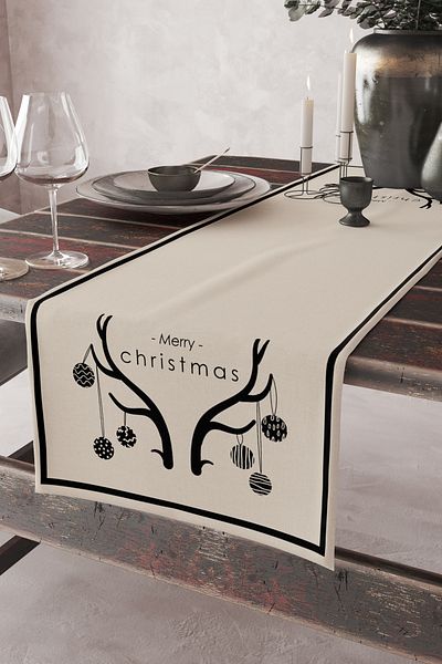 AYSHOME Коледен бегач Ays Home Cream Black Deer
