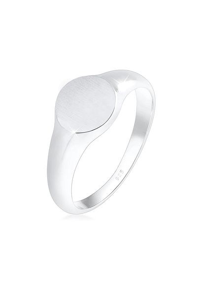 ELLI Ring Siegelring Royal Matt Geo Basic Trend 925 Silber