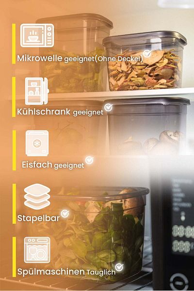 Viwares Vorratsdosen Set Rechteckig 15 Teilig