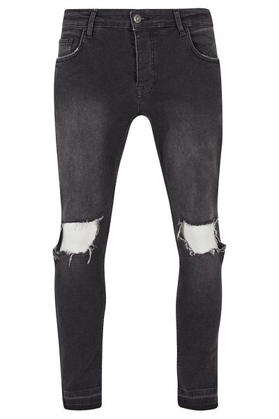 2Y Herren Destroyed Skinny Cropped Denim