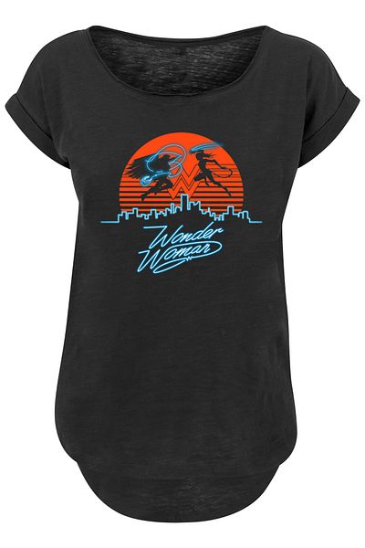 F4NT4STIC Damen DC Comics Wonder Woman 84 Sunset Battle mit Ladies Long Slub Tee