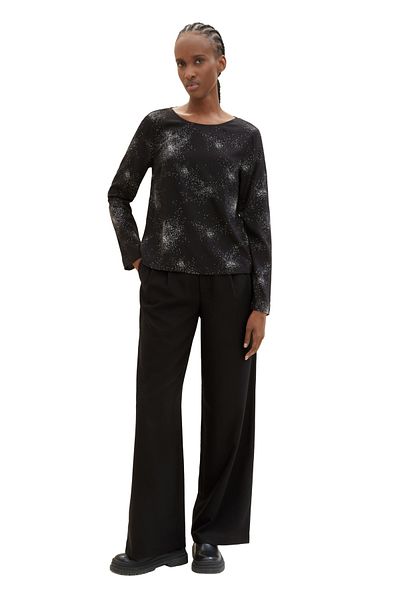 Tom Tailor Denim Damen/Mädchen Erwachsene schwarz Glitzer-Print