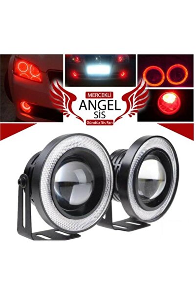 Universal Angel Sis Farı 89MM Kırmızı Üniversal Mercekli Sis