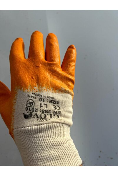 tm group SAY GLOVE İŞ ELDİVENİ NİTRİL KAPLAMALI PAMUK İNŞAAT ELDİVENİ SARI-BE...