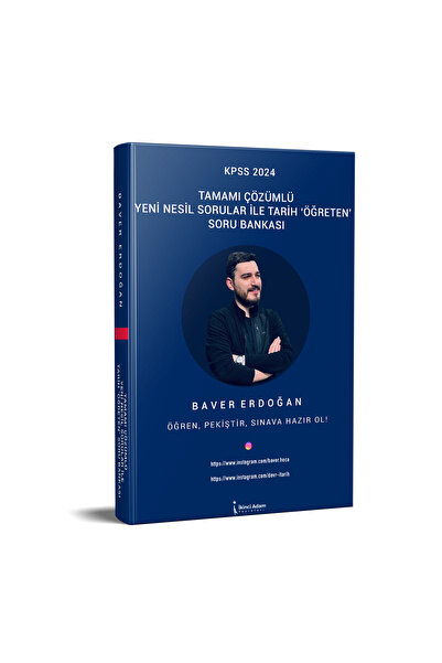 İkinci Adam Yayınları KPSS 2024 ÇÖZÜMLÜ YENİ NESİL SORULAR İLE TARİH “ÖĞRETEN...
