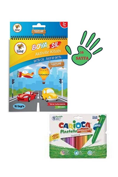 CARIOCA CARİOCA Lino Boya Sil Aktivite Kitap Mum Boya Seti Araçlar
