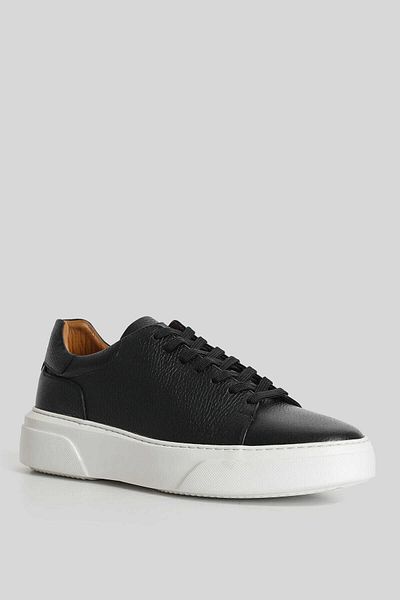 Lufian Tommy Men's Faux Leather Sneaker Shoes - Black