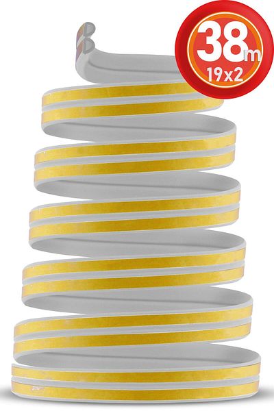 Telvesse 19x2=38 Mt Telvesse Door Window Water Cold Proof Insulation Tape Insulation Wick (LIGHT-GREY)
