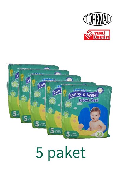 Jenny & Willy BEBEK BEZİ JUNİOR (5 NUMARA ) 12-25 KG 5 Lİ PAKET 160 ADET JENN...