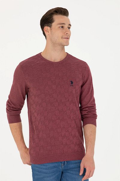 U.S. Polo Assn. Мъжки червен червен пуловер Basic