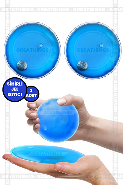 Greathings 2 Adet Yuvarlak Şekilli Sihirli Jel Isıtıcı Yeniden Kullanılabilir Isınmatik Cep Sobası El Isıtıcısı