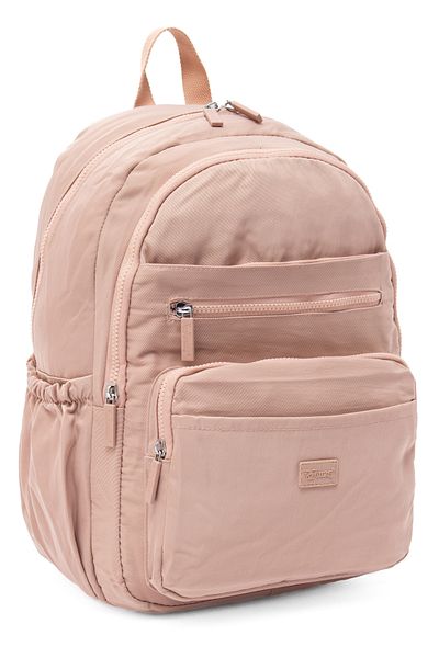 KAFF Young 17304 Pink Crinkle Fabric Water Resistant Multi-Pocket Backpack