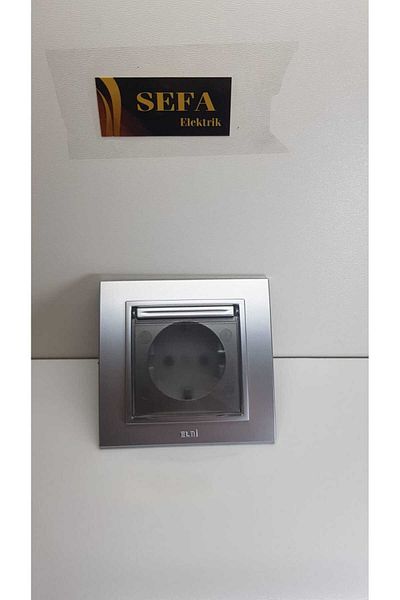 ELBİ ELBİ ZENA SILVERLINE SERIES WITH METALLIC GRAY COVER AND GROUNDED SOCKET FRAME