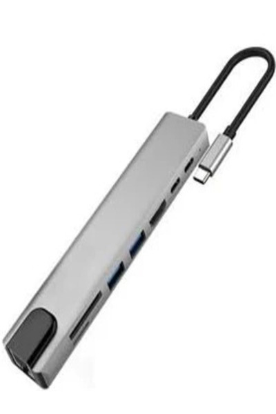 UPEKA Pro Air USB Type-C Hub Dönüştürücü Çevirici Çoklayıcı USB Hdmı Micro Sd 8 Girişli 8In1 Uyumlu