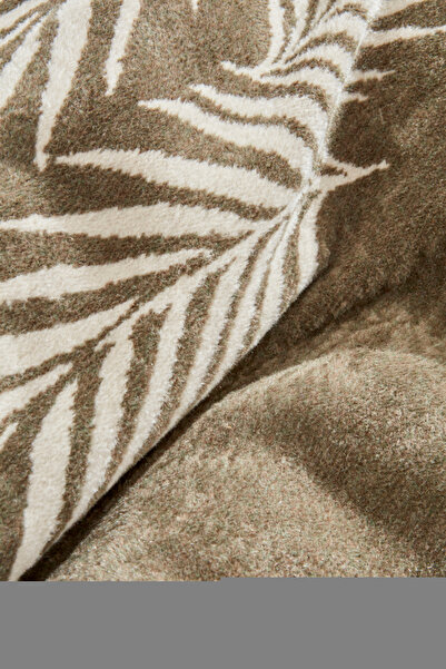 Karaca Home Leaf Double Cotton Blanket Khaki