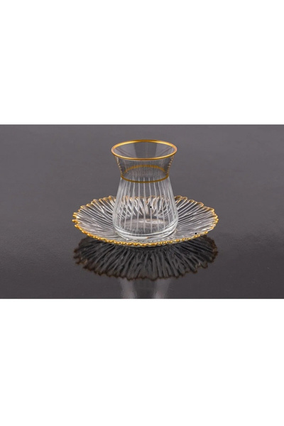 adana avm Papatya Tea Glass Set 12 Pieces Gilded