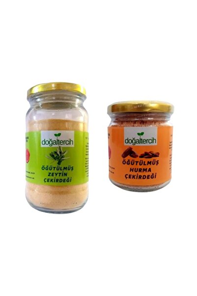 Doğal Tercih Öğütülmüş Hurma ve Zeytin Çekirdeği Tozları 200 gr + 100 gr