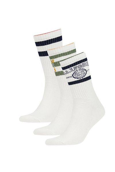 DeFacto 3-teilige lange Herrensocken aus Baumwolle