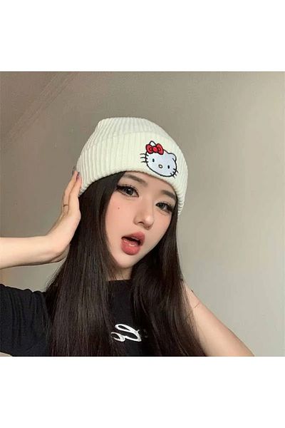 Köstebek Sanrio Anime Hello Kitty Λευκός Μπερές