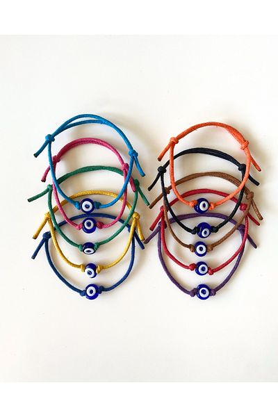 TAKI BY EKİN GLASS EVIL EYE BEADS, 10-PACK BIRTHDAY, BIRTHDAY, WEDDING BRACELET