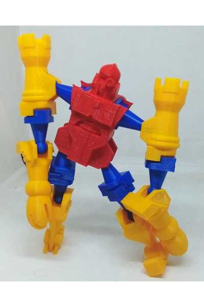 Tasarım Satranç Robotu – Satranç Taşlarından Oluşan Dekoratif ve Oyun Figürü