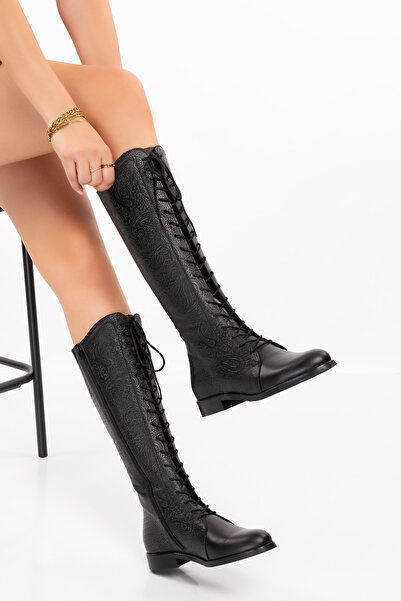 Elile Shoes Hakiki Deri 33-34-35-41-42-43-44-45 Numara Kışlık Kadın Çizme