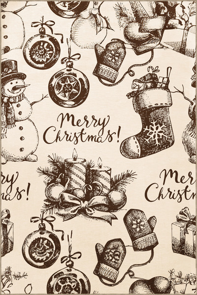 Rugs Modern Halı Gri Bej Yılbaşı Temalı Merry Christmas Yazılı Karma Şekil De...