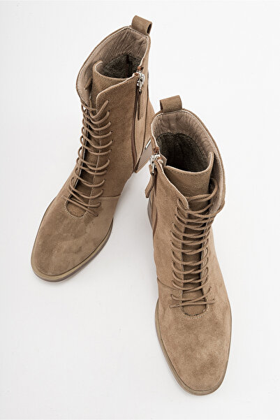 LuviShoes Dámské semišové boty z pravé kůže Gigi Brown