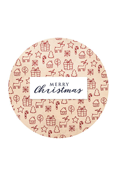 Rugs Modern Halı Beige New Year Themed Mixed Ornament Deer Home Patterned Mod...