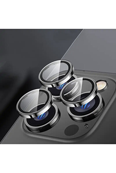 EmpoCases İphone 15 Pro ve 15 Pro Max Uyumlu %100 Safir Kamera Lens Koruyucu