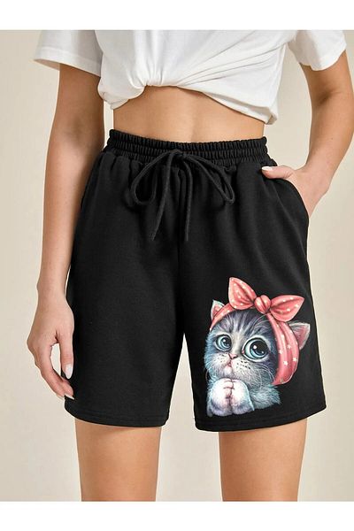 Prestix LUNAVISTA Little Cute Cat Printed Shorts