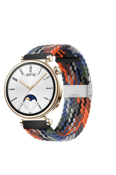 Sneezy Huawei Watch GT 4 41mm İle Uyumlu 18mm Metal Klips Solo Fiberlink Örgü...