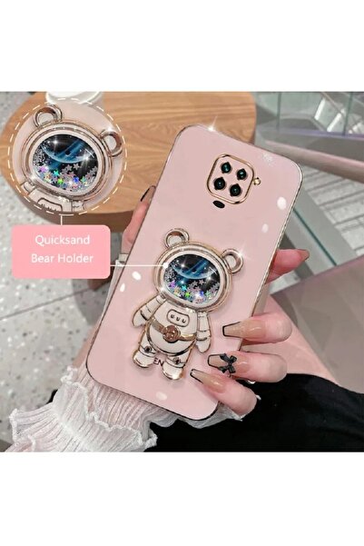 AKSEFİZZ Xiaomi Redmi Note 9s - 9 Pro Uyumlu Akışkan Sıvılı Simli Yıldızlı Ay...