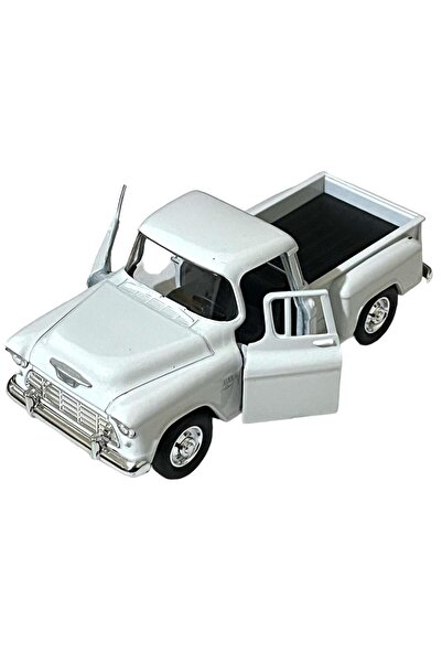 Shem Beyaz Chevrolet Stepside Pikap Oyuncak Lisanslı Diecast Metal Çek Bırak Araba