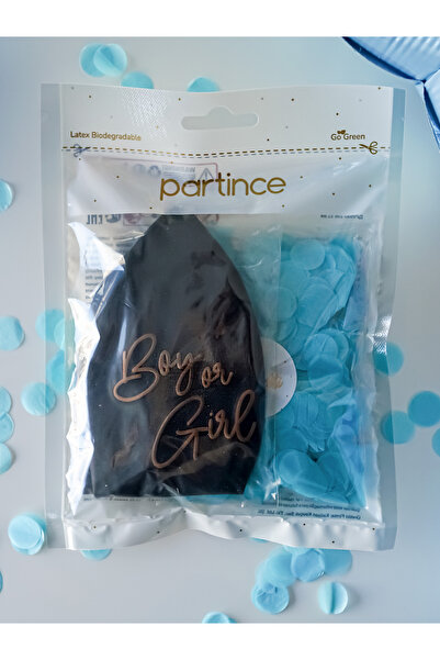 partince Cinsiyet Belirleme Partisi Balonu jumbo 24" Cinsiyet Balonu Mavi