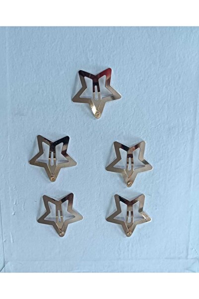 MİNAHOBİ Αστέρι επιχρυσωμένο νικέλιο - Πόρπη 3 εκ., 5 τεμάχια